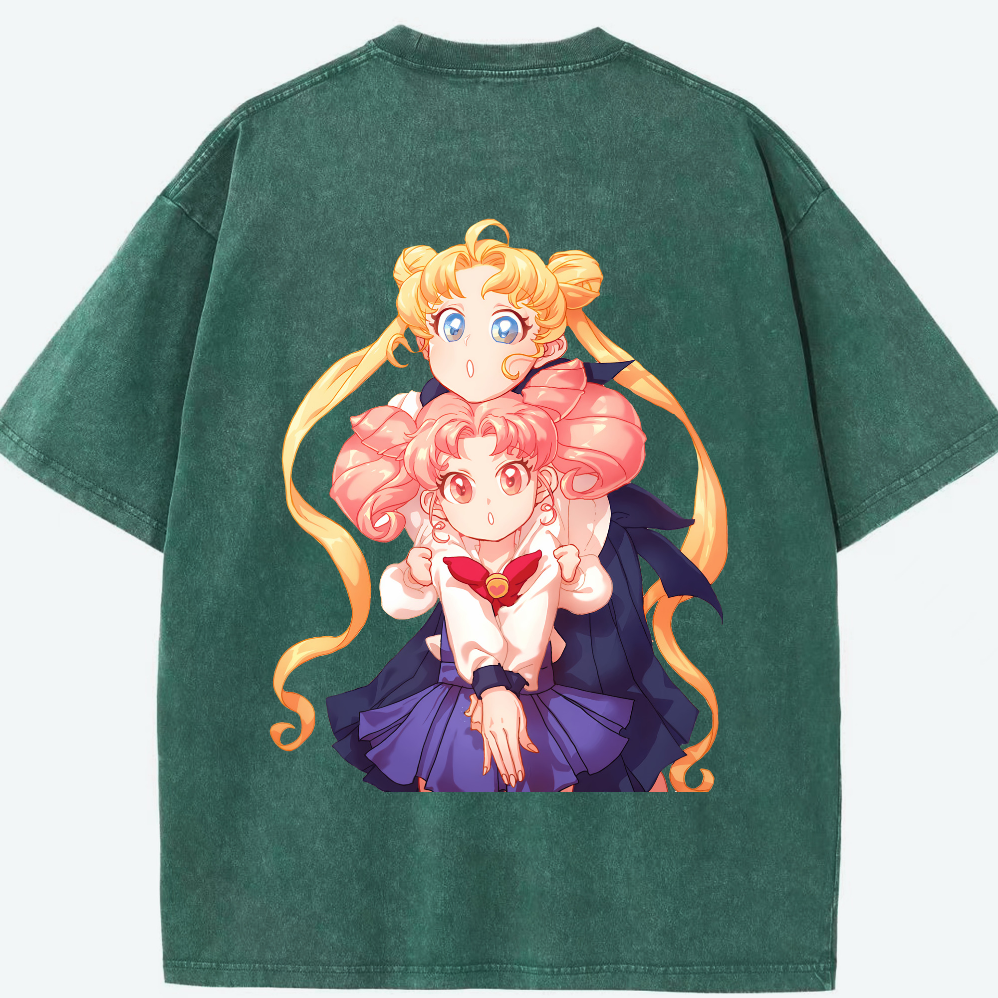 （画像用） 美少女戦士セーラームーン 愛野 美奈子 あいの みなこ Sailor Moon Aino Minako 綿100% ヴィンテージ風 半袖Tシャツ（背面プリント）